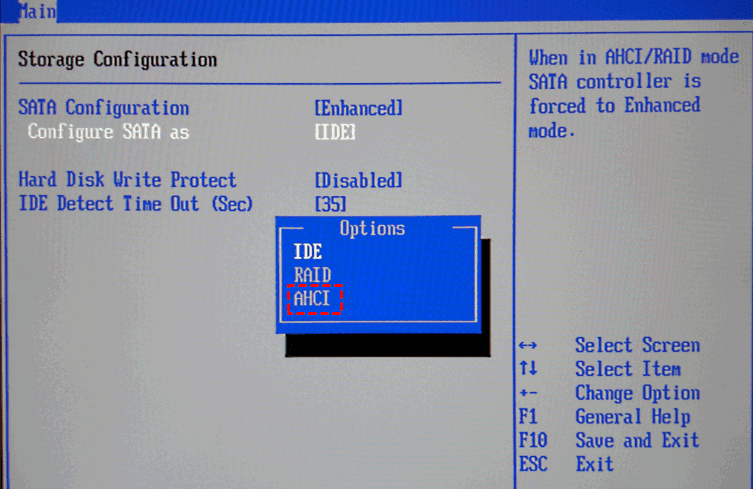 bios开启ahci模式